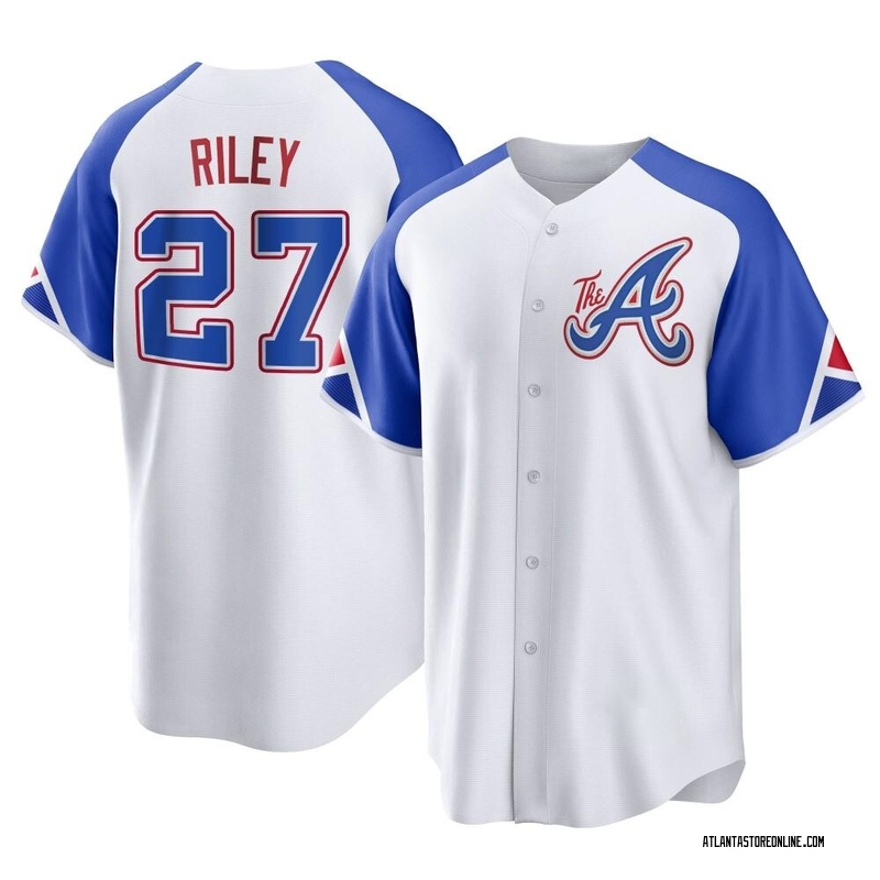 Nike Youth Atlanta Braves Austin Riley #27 Navy T-Shirt