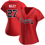 Austin Riley Women's Atlanta Braves Alternate Jersey - Red Authentic