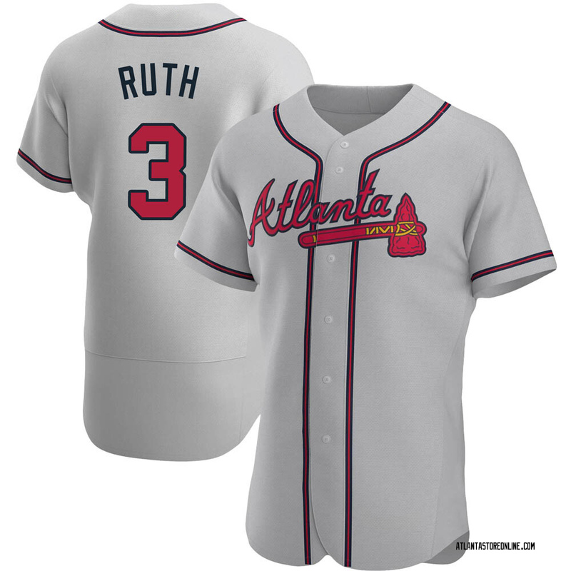 Babe Ruth Men's Atlanta Braves Road Jersey - Gray Authentic