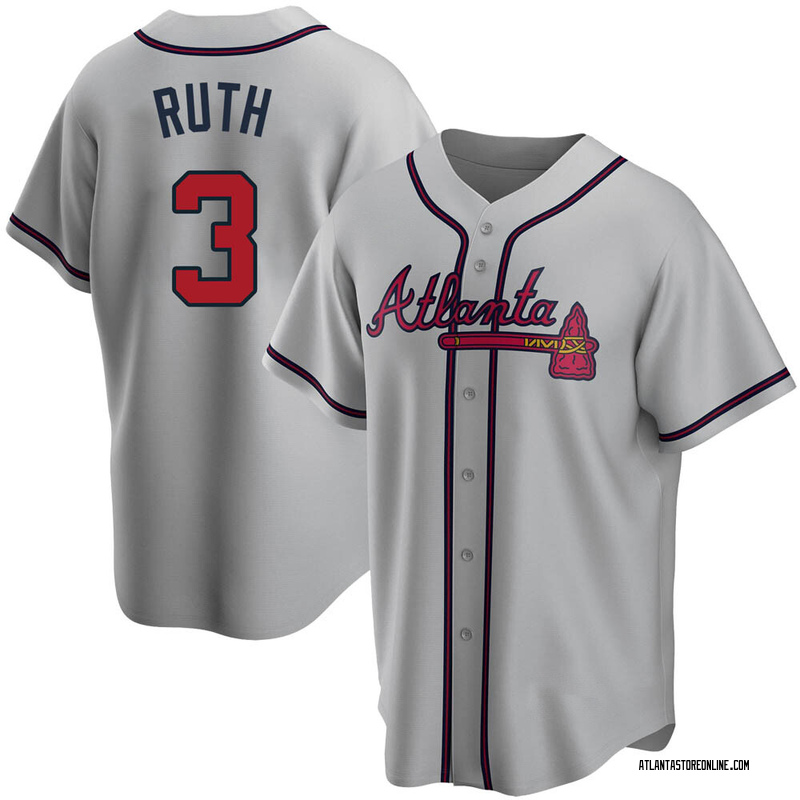 Babe Ruth Men's Atlanta Braves Road Jersey - Gray Replica