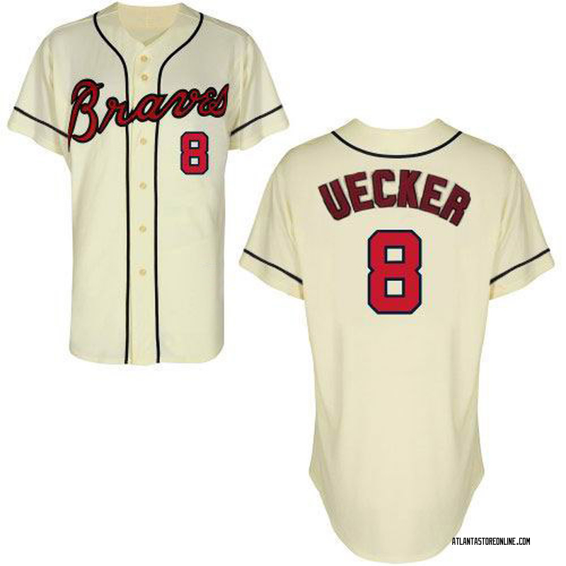 Bob Uecker Men's Atlanta Braves Throwback Jersey - Cream Authentic