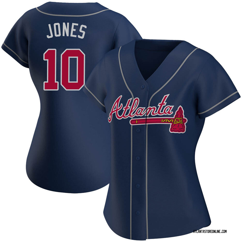 Chipper Jones Women's Atlanta Braves Alternate Jersey - Navy Authentic