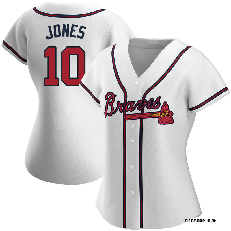 Chipper Jones Women's Atlanta Braves Home Jersey - White Authentic