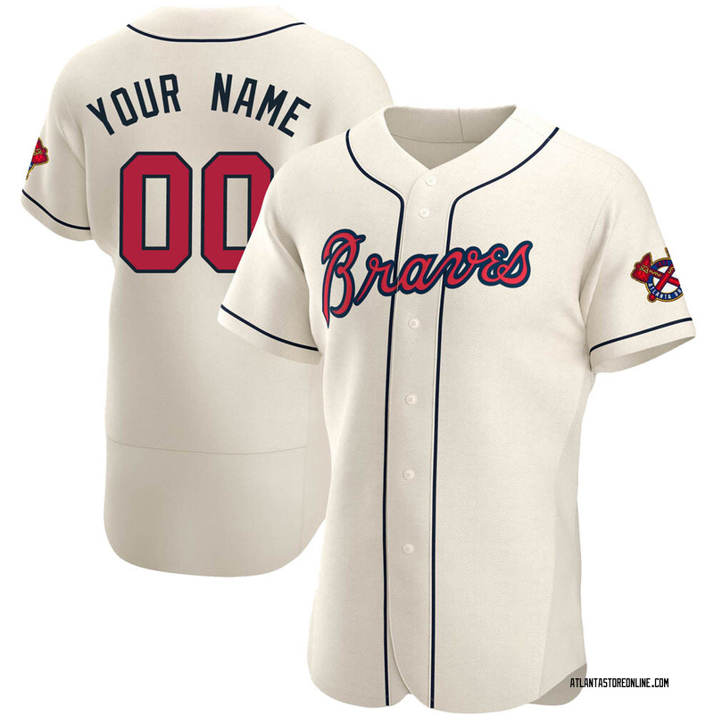 Atlanta Braves The A Gold Flag Custom Jersey - All Stitched