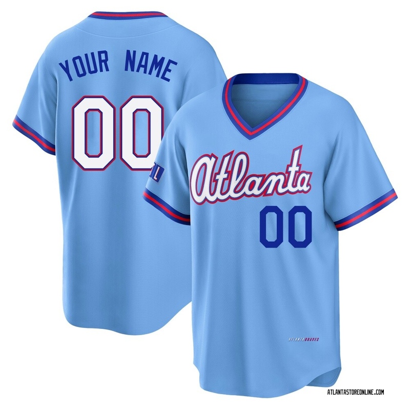 Custom Men's Atlanta Braves Powder 2026 City Connect Stadium Jersey - Blue Limited