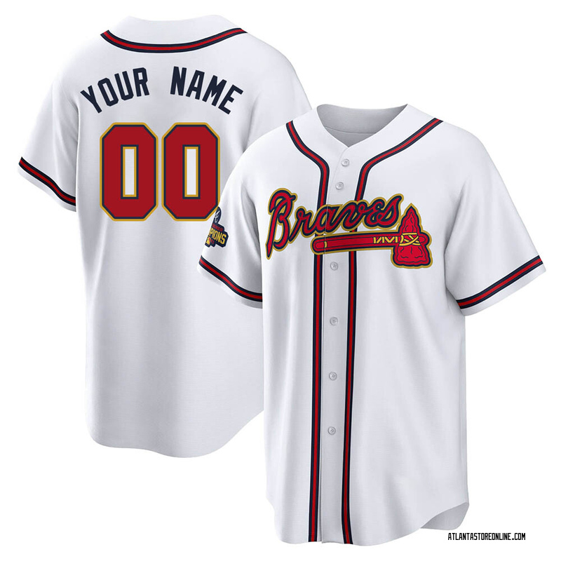 Custom Men's Atlanta Braves White 2022 Program Jersey - Gold Replica