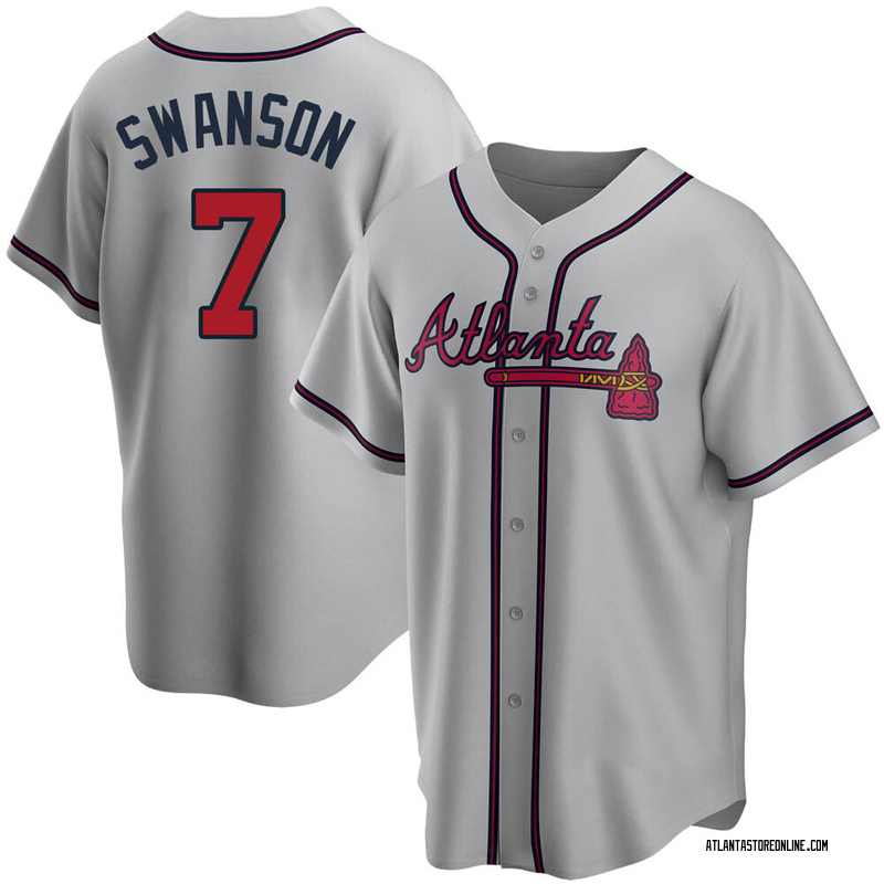 Dansby Swanson Men's Atlanta Braves Road Jersey - Gray Replica