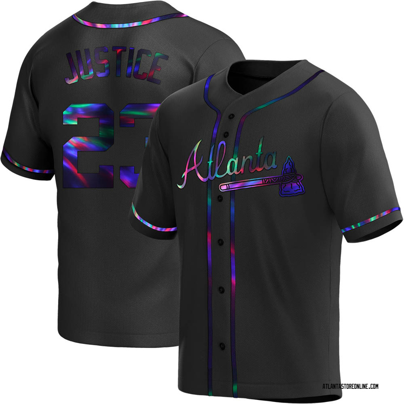 David Justice Men's Atlanta Braves Alternate Jersey - Black