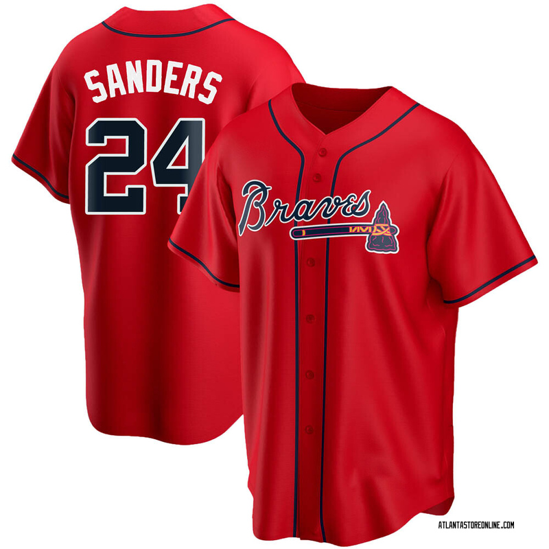 Deion Sanders Men's Atlanta Braves Alternate Jersey - Red Replica