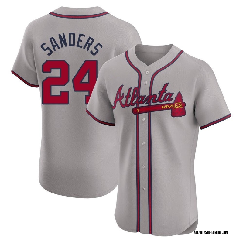 Deion Sanders Men's Atlanta Braves Road Jersey - Gray Elite