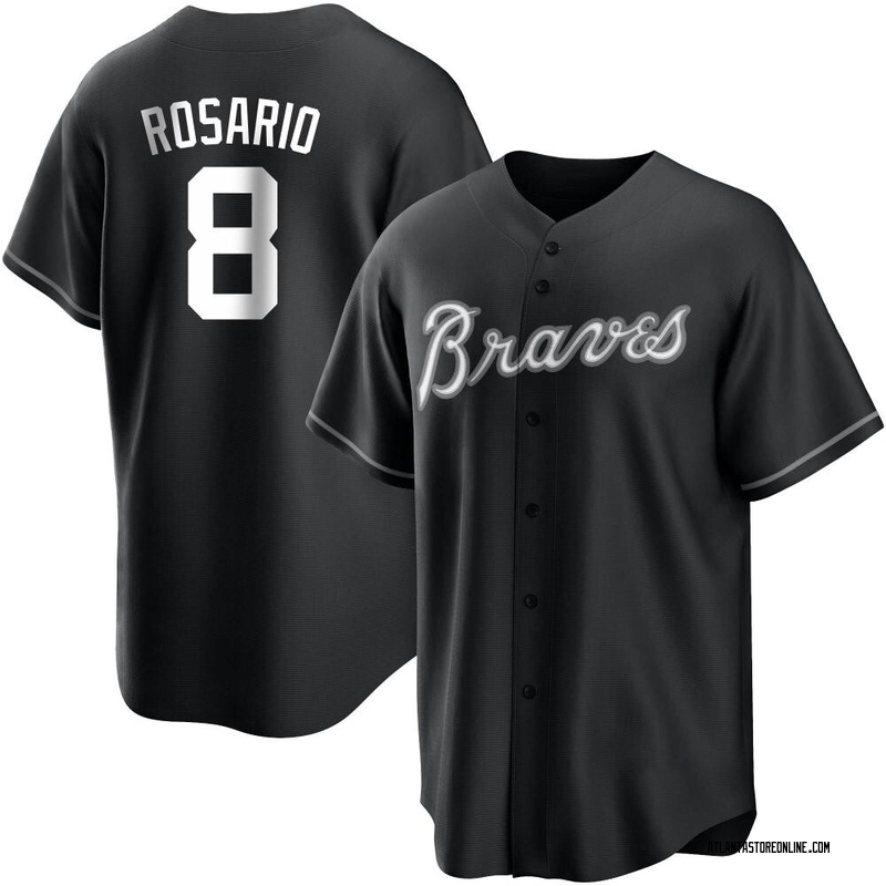 Eddie Rosario Men's Atlanta Braves Jersey - Black/White Replica