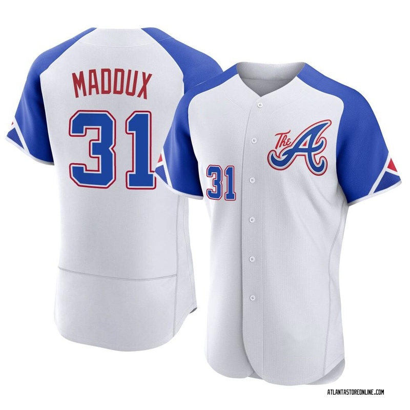 Atlanta Braves #31 Greg Maddux Mlb Golden Brandedition White Jersey Gift  For Braves Fans - Bluefink