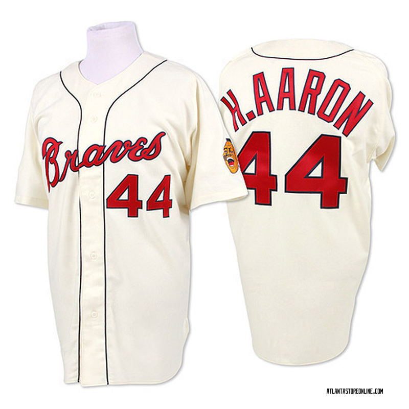 Hank Aaron Atlanta Braves Mitchell & Ness MLB Authentic Jersey - Cream