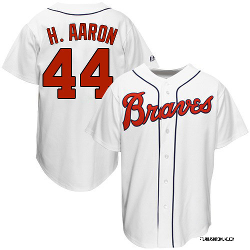 Hank Aaron Men's Atlanta Braves 1963 Throwback Jersey - White Authentic
