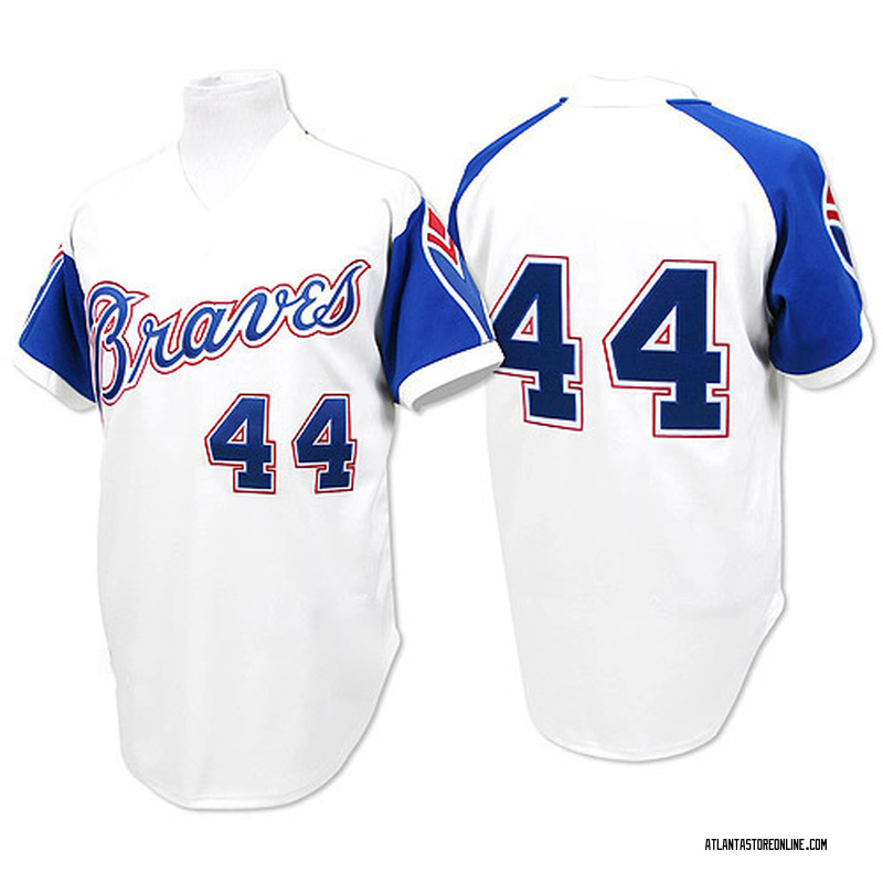 Hank ron Men S Atlanta Braves 1974 Throwback Jersey White Replica