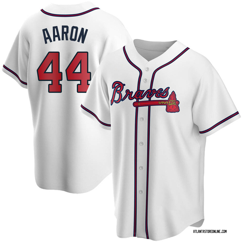 Hank Aaron Men's Atlanta Braves Home Jersey - White Replica