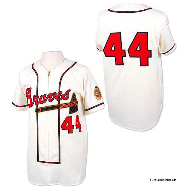 Hank Aaron Men's Atlanta Braves Home Jersey - White Authentic