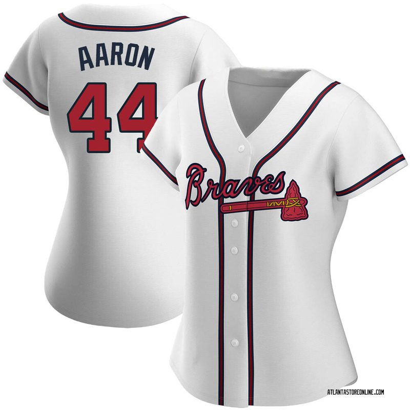 Hank Aaron Men's Atlanta Braves Throwback Jersey - White Authentic