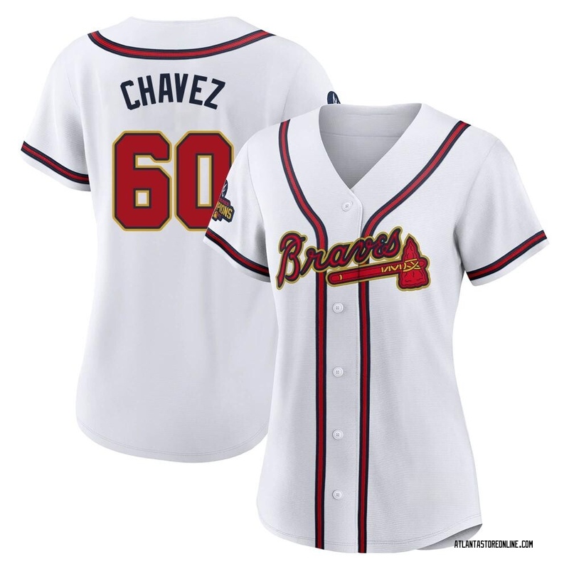 Jesse Chavez Women's Atlanta Braves White 2022 Program Jersey - Gold Replica