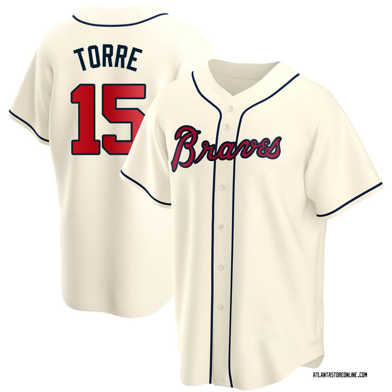Joe Torre Men's Atlanta Braves Alternate Jersey - Cream Replica