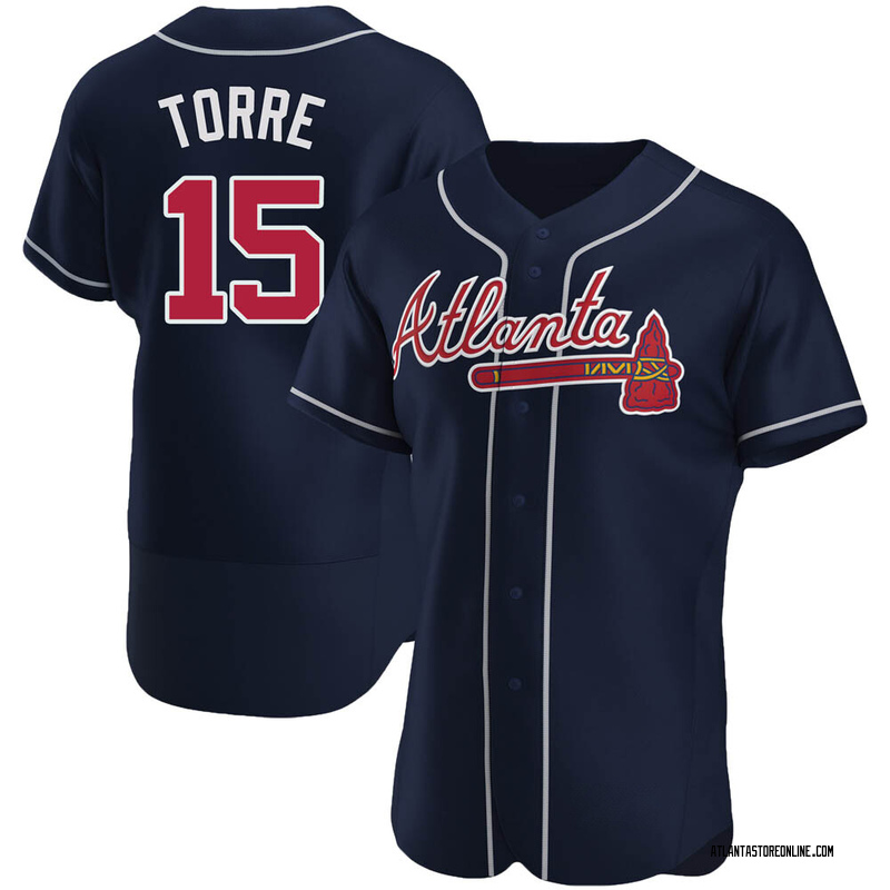 Joe Torre Men's Atlanta Braves Alternate Jersey - Navy Authentic
