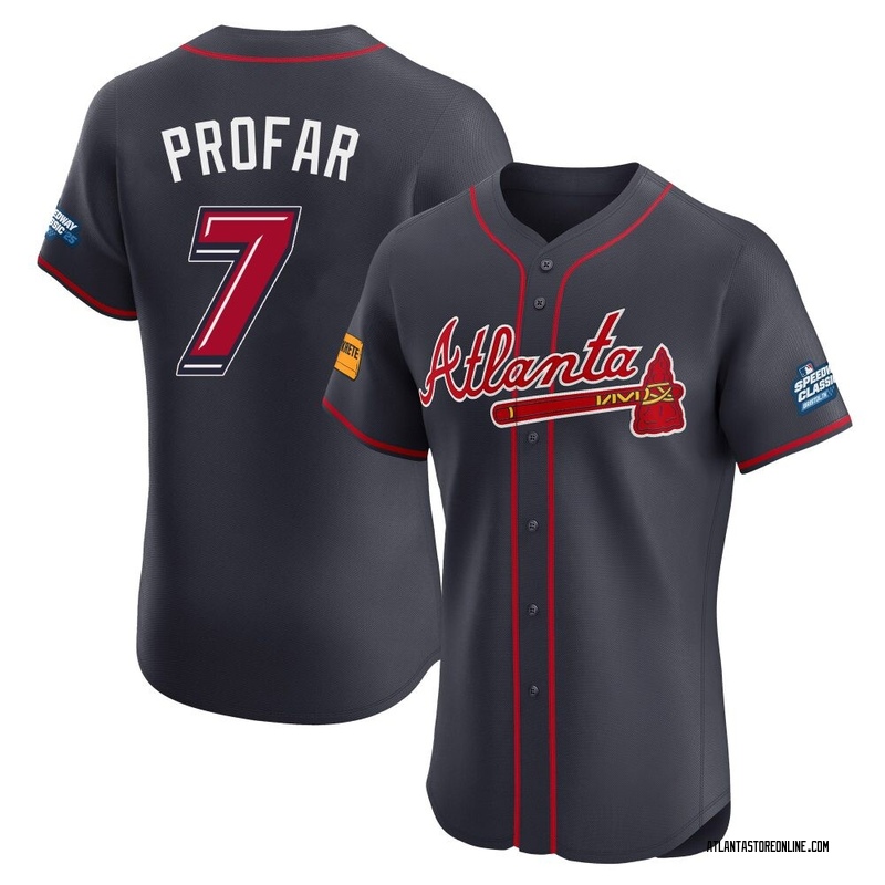 Jurickson Profar Men's Atlanta Braves 2025 Speedway Classic Alternate Jersey - Navy Elite