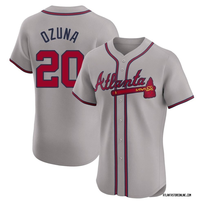 Marcell Ozuna Men's Atlanta Braves Road Jersey - Gray Elite