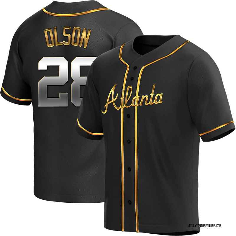 Matt Olson Men's Atlanta Braves Alternate Jersey - Black Golden Replica