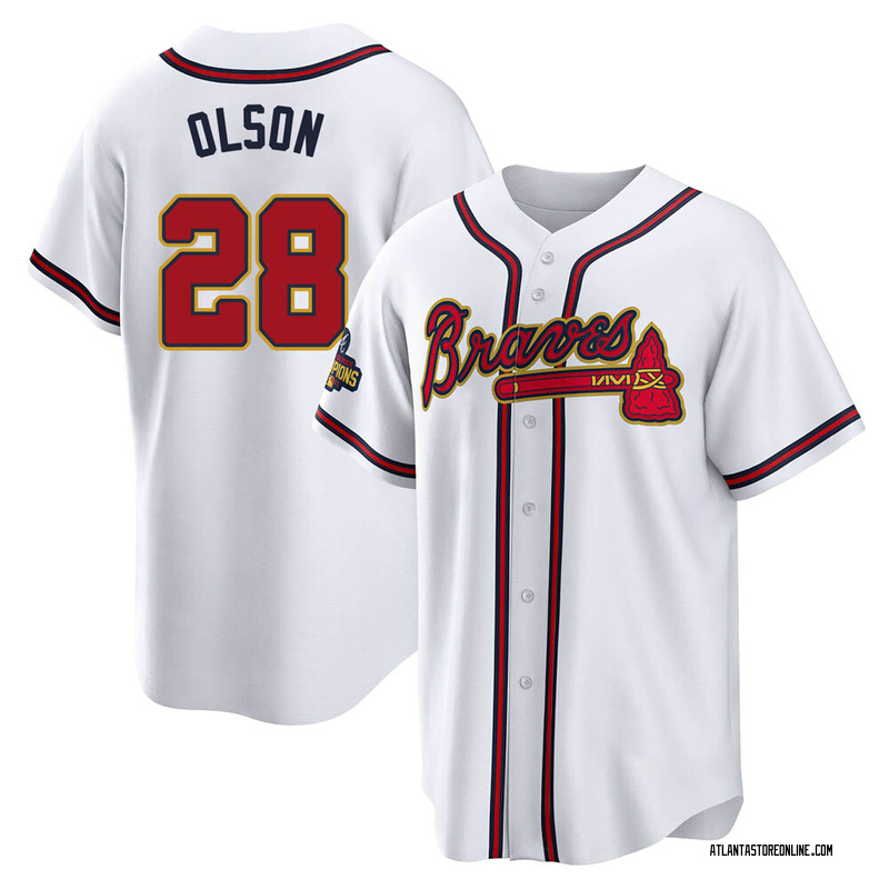 Matt Olson Youth Atlanta Braves White 2022 Program Jersey - Gold Replica