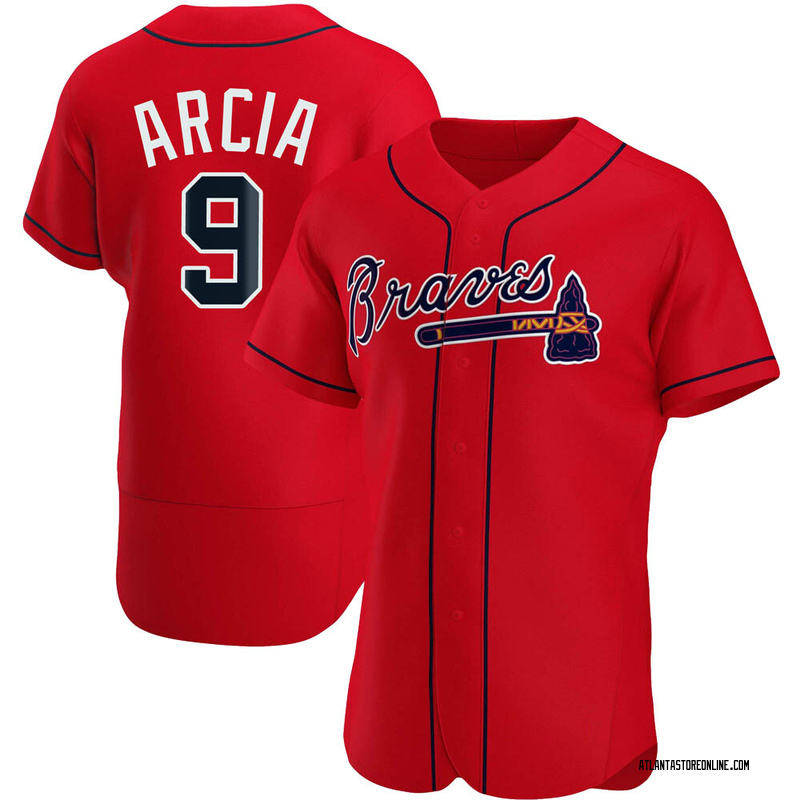 Orlando Arcia Men's Atlanta Braves Alternate Jersey - Red Authentic