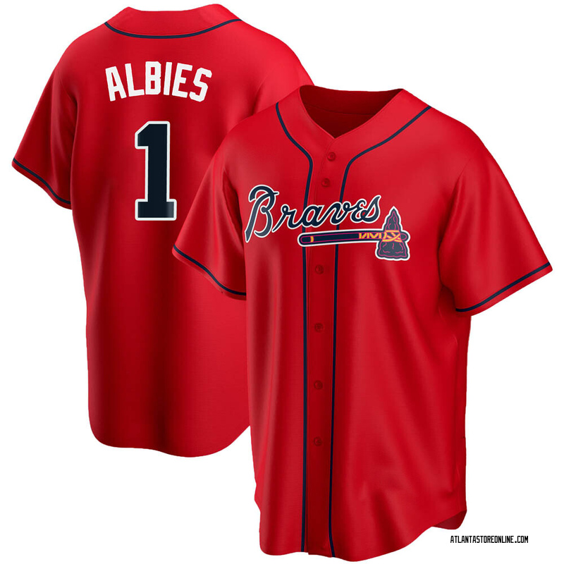 Ozzie Albies Men's Atlanta Braves Alternate Jersey - Red Replica