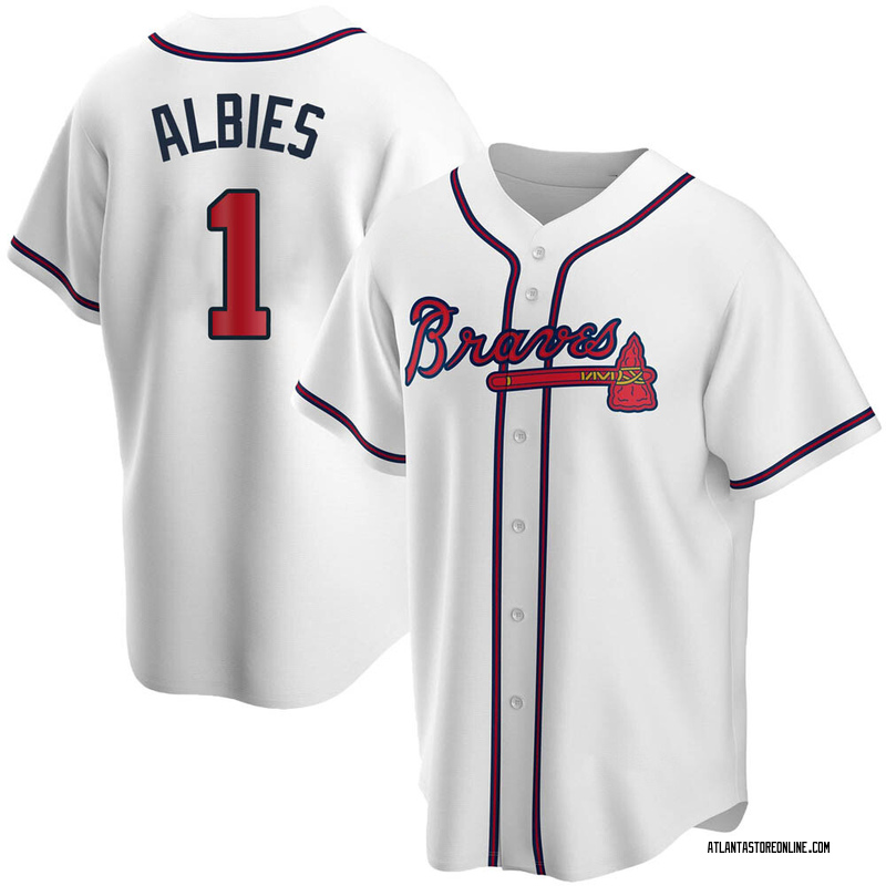 Ozzie Albies Men's Atlanta Braves Home Jersey - White Replica