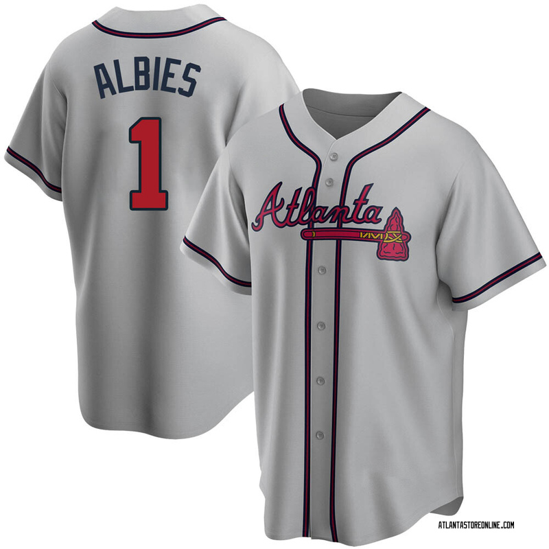 Ozzie Albies Men's Atlanta Braves Road Jersey - Gray Replica