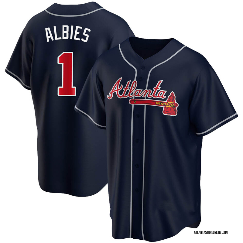 Ozzie Albies Youth Atlanta Braves Alternate Jersey - Navy Replica