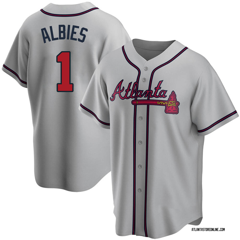 Ozzie Albies Youth Atlanta Braves Road Jersey - Gray Replica