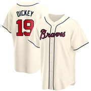 R.A. Dickey Youth Atlanta Braves Alternate Jersey - Cream Replica