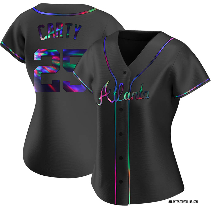 Rico Carty Women's Atlanta Braves Alternate Jersey - Black Holographic Replica