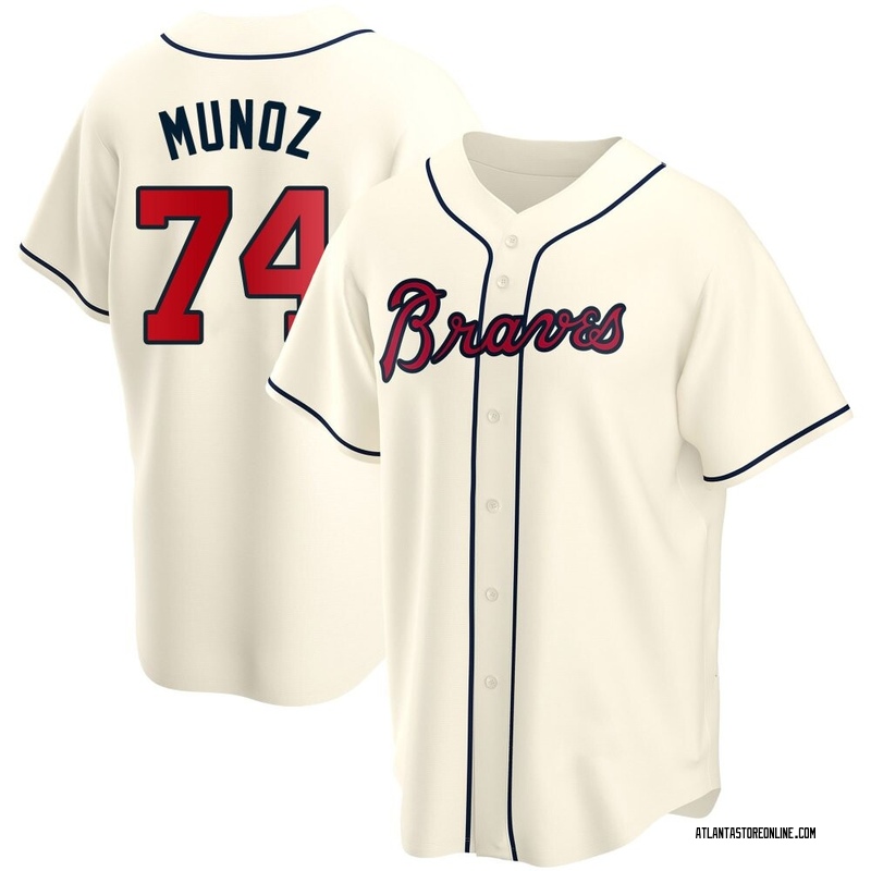 Rolddy Munoz Men's Atlanta Braves Alternate Jersey - Cream Replica