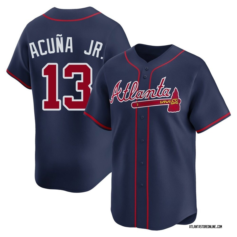 Ronald Acuna Jr. Men's Atlanta Braves Alternate Jersey - Navy Limited