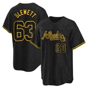 Scott Blewett Youth Atlanta Braves Snake Skin City Jersey - Black Replica