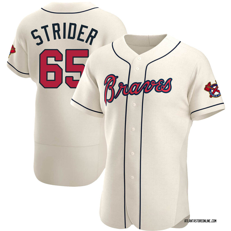 Spencer Strider Men's Atlanta Braves Alternate Jersey - Cream