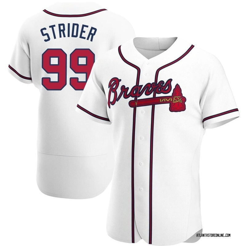 Spencer Strider Men's Atlanta Braves Home Jersey - White Authentic