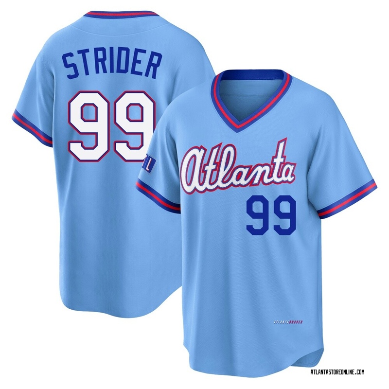 Spencer Strider Men's Atlanta Braves Powder 2026 City Connect Stadium Jersey - Blue Limited