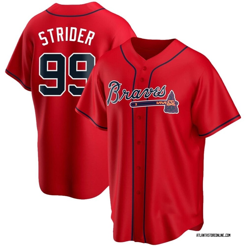 Spencer Strider Youth Atlanta Braves Alternate Jersey - Red Replica