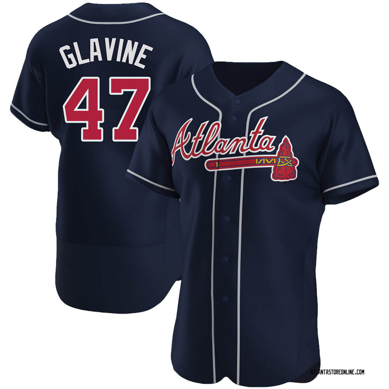 Tom Glavine Men's Atlanta Braves Alternate Jersey - Navy Authentic