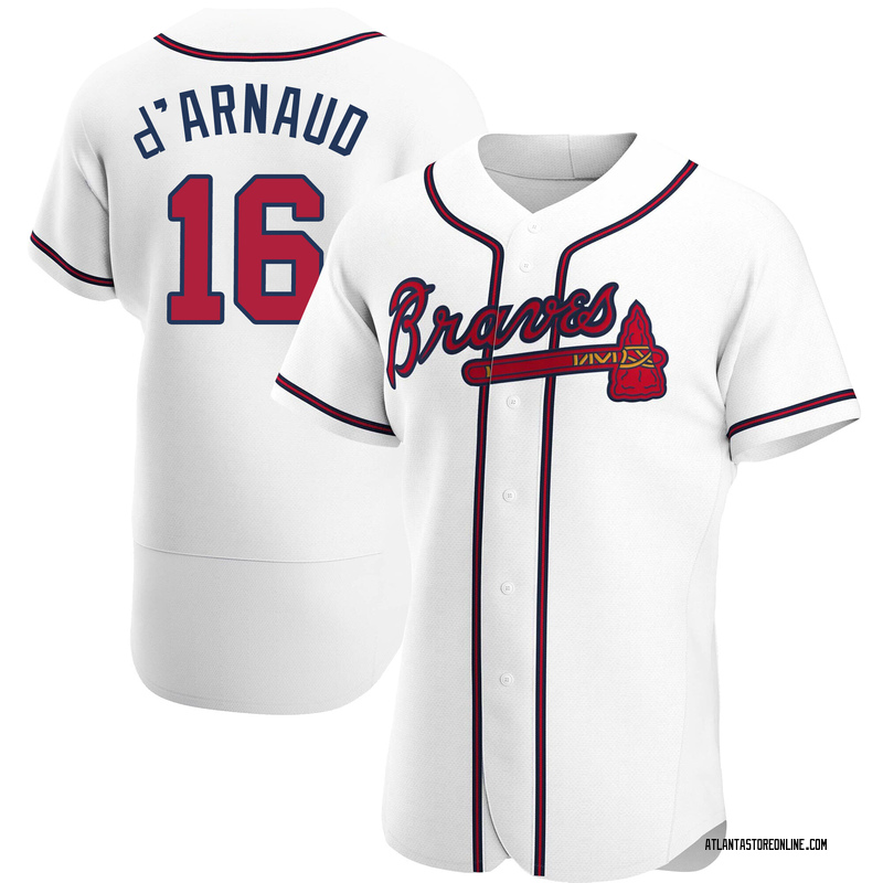 Travis d'Arnaud Men's Atlanta Braves Home Jersey - White Authentic