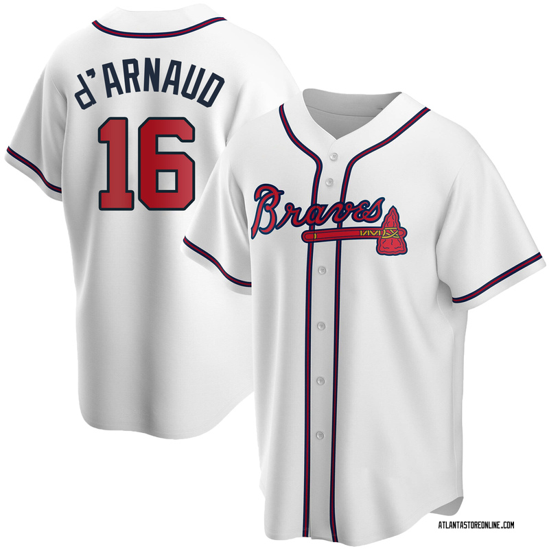 Travis d'Arnaud Men's Atlanta Braves Home Jersey - White Replica