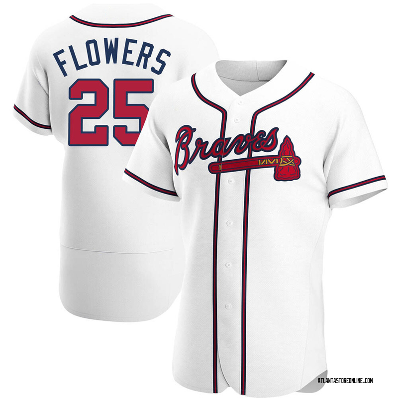 Tyler Flowers Men's Atlanta Braves Home Jersey - White Authentic