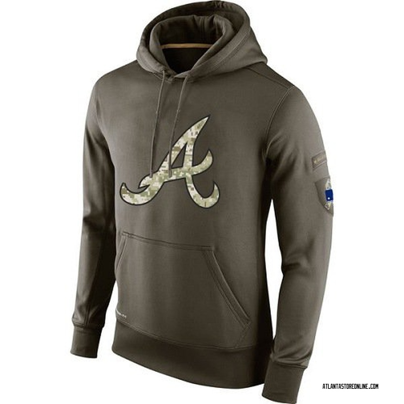 Men's Atlanta Braves Salute To Service KO Performance Hoodie - Olive