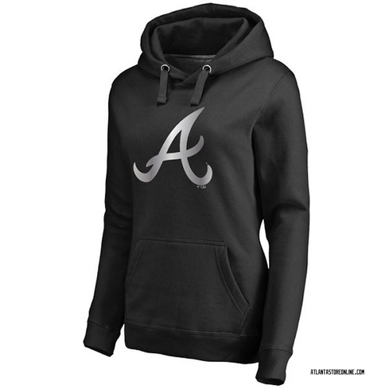 Women's Atlanta Braves Platinum Collection Pullover Hoodie - - Black